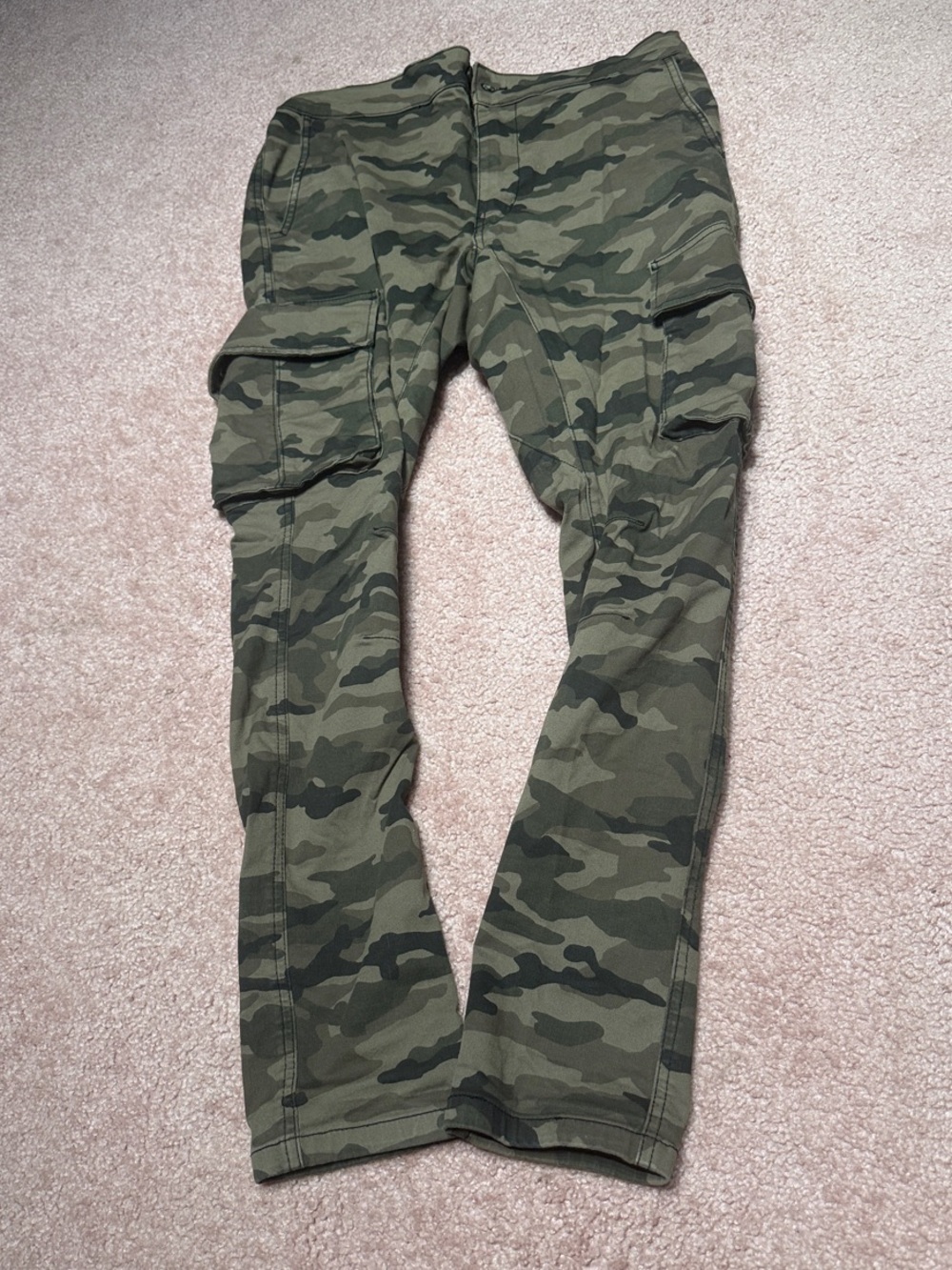 Divided Green Camouflage Utility Cargo Pants